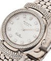 Cellini Cellissma in White Gold with 2 Row Diamond Bezel and Lugs on Bracelet with Silver Jubilee Diamond Dial