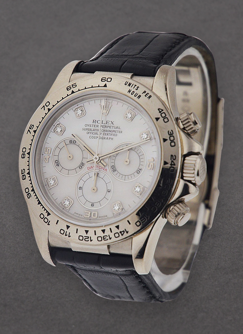 Pre-Owned Rolex Daytona White Gold on Strap 16519  