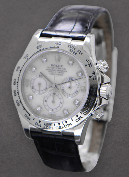 Pre-Owned Rolex 16519 Daytona White Gold on Strap 16519 16519
