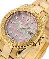 Yacht-Master Small Size in Yellow Gold Bezel on Oyster Bracelet with Tahitian Black MOP Dial