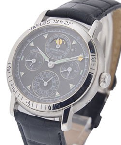 Equation of Time - Naples Edition in White Gold on Black Leather Strap with Grey Guilloche Dial