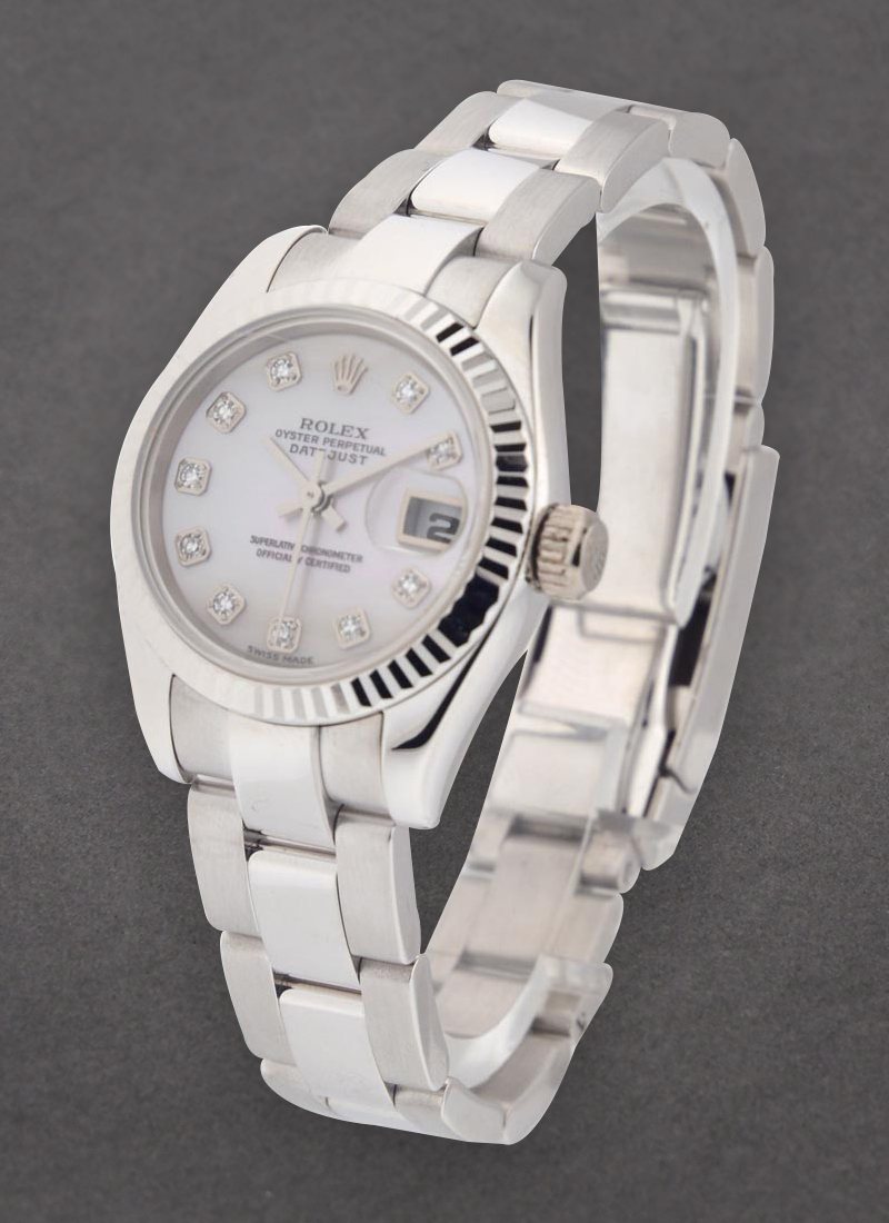 Pre-Owned Rolex Ladies President 26mm in White Gold with Fluted Bezel