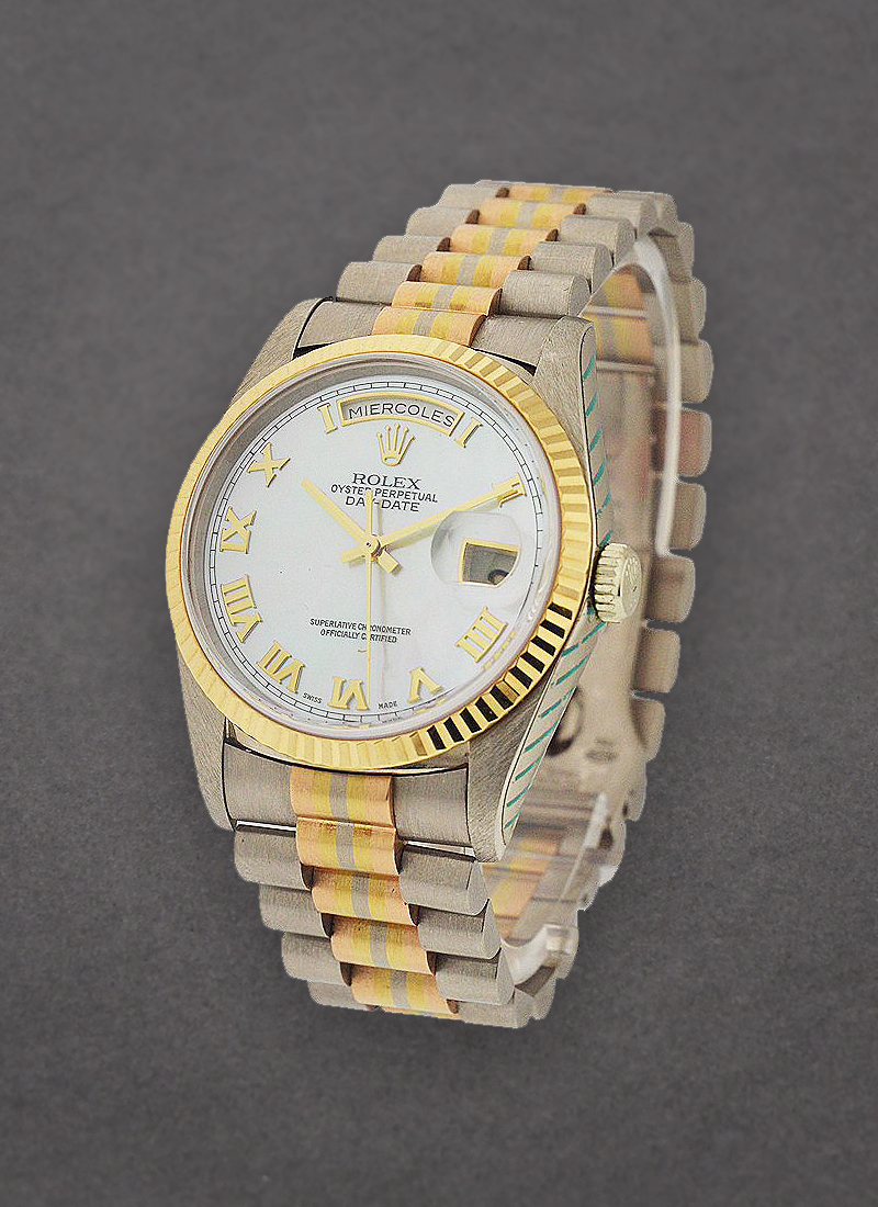 Pre-Owned Rolex 36mm - President - Tridor  -Ref 18239 - Fluted Bezel