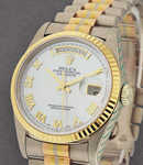 36mm - President - Tridor  -Ref 18239 - Fluted Bezel on President Bracelet - Mother of Pearl Roman Dial