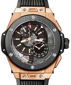 Big Bang Alarm Repeater 45mm  in Rose Gold with Ceramic Bezel on Black Rubber Strap with Black Dial