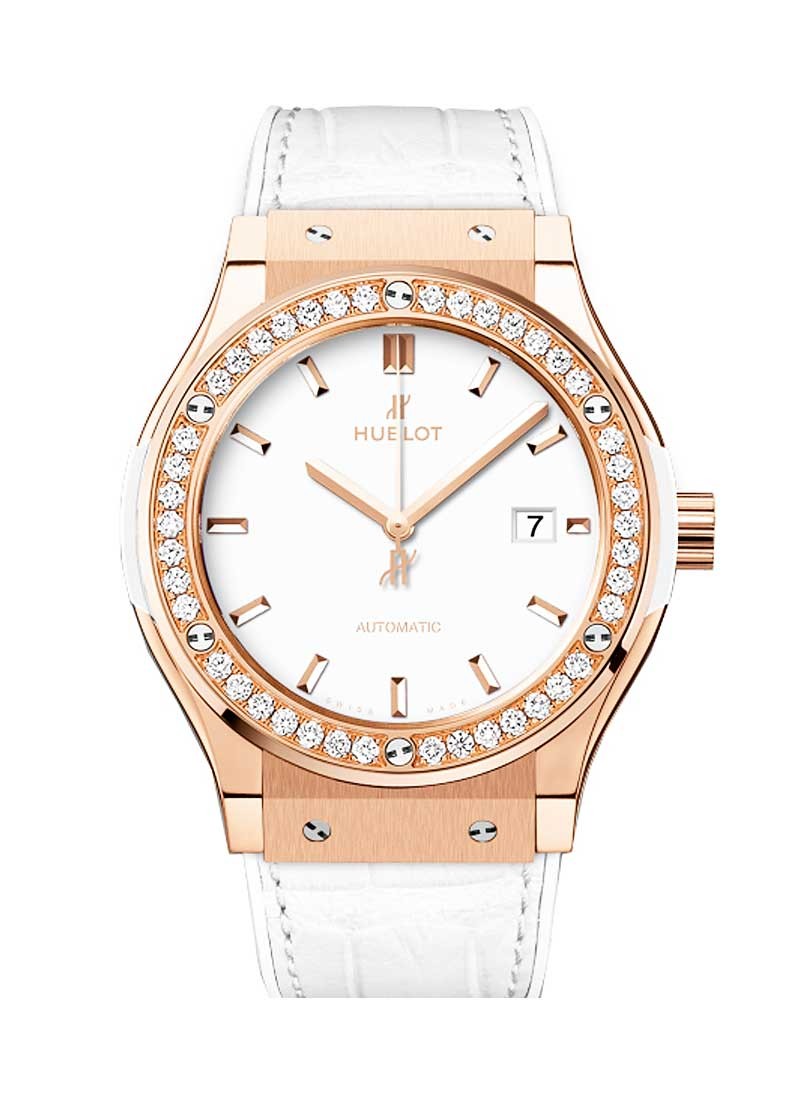 Hublot Classic Fusion 42mm in Rose Gold with Diamond Bezel