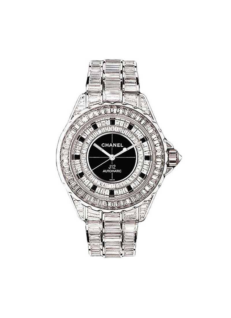 Chanel J12 Ladies 42mm Large Automatic in White Gold with Diamonds Bezel