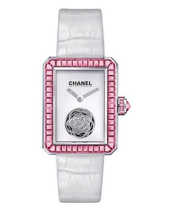 Chanel Premiere Flying Tourbillon 28.5 in White Gold with Pink Sapphires