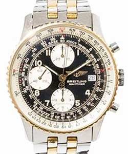 Navitimer Chronograph in Steel with Yellow Gold Bezel on Steel Bracelet with Black Dial