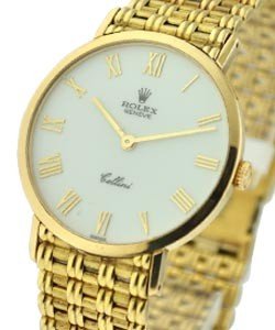 Cellini Classic Dress Watch - Yellow Gold - 34mm on Yellow Gold Bracelet - White Roman Dial