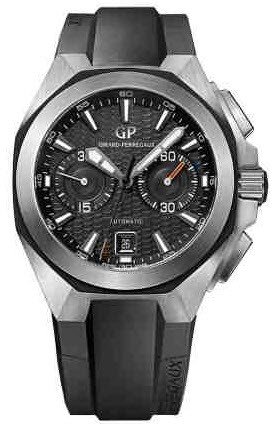 Sea Hawk Chronograph Automatic in Steel On Black Rubber Strap with Grey Dial