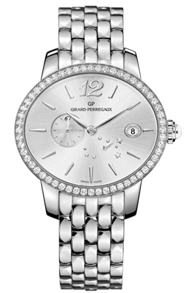 Girard Perregaux Cat's Eye Power Reserve Mens Automatic in Steel with Diamond Bezel