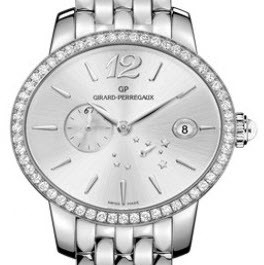 Cat's Eye Power Reserve Mens Automatic in Steel with Diamond Bezel On Steel Bracelet with Silver Diamond Dial