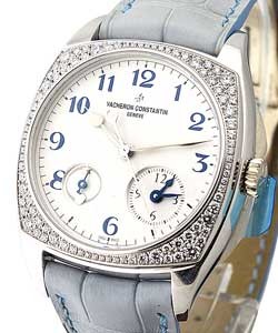 Harmony Dual Time in White Gold  On Blue Leather Strap with White Dial - Limted to 500pcs