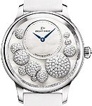 Petite Heure Minute Heure Celeste 41mm Automatic in White Gold On White Satin Strap with Mother of Pearl Dial