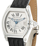Roadster Men's Automatic in Steel on Black Leather Strap with White Dial