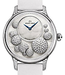 Petite Heure Minute The Heure Celeste Ladies 41mm Automatic - White Gold On White Satin Strap with White Diamond Dial