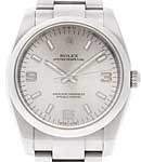 Oyster Perpetual 34mm Automatic in Steel on Steel Oyster Bracelet with Silver Arabic Dial