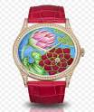 Ladies Calatrava with Water Lilies and Lotus Flowers Rose Gold with Diamond Bezel