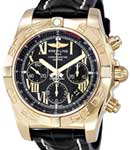 Chronomat B01 Chronograph in Rose Gold on Black Crocodile Leather Strap with Black Dial