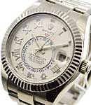 Sky Dweller 42mm in White Gold on Oyster Bracelet with Ivory Roman Dial