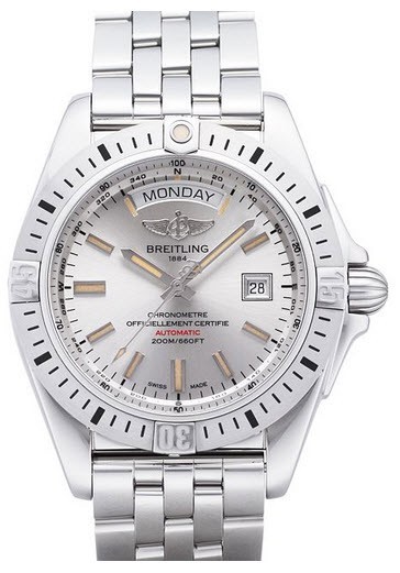 Galactic 44 Automatic in Steel on Steel Bracelet with Silver Dial 