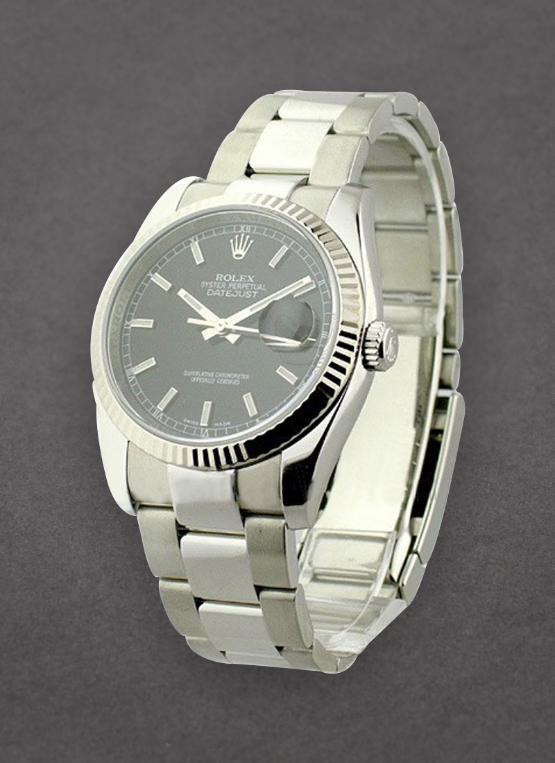 Rolex Unworn Datejust 36mm in Steel and White Gold with Fluted Bezel