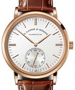 Saxonia Mens 38.5mm Automatic in Rose Gold On Brown Crocodile Leather Strap with White Index Dial
