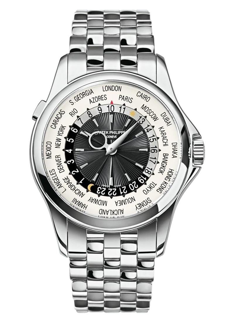 Patek Philippe World Time Mens 39.5mm Automatic in White Gold