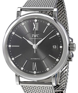 Portofino Midsize  37mm Automatic in Steel On Steel Mesh Bracelet with Grey Dial