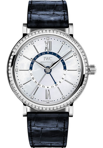 IWC Portofino Day and Night Mens 37mm Automatic in Steel with Diamond Bezel