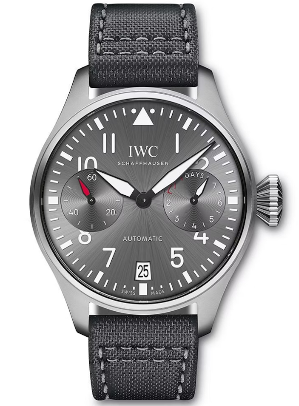 Big Pilot 46.2mm Automatic in Brushed Steel On Black Alligator Strap with Grey Dial - L.E 250