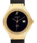 Classic Ladies Quartz 32mm in Yeloow Gold On Black Rubber Strap with Black Dial