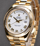41mm Day-Date President in Yellow Gold on President Bracelet with White Roman Dial