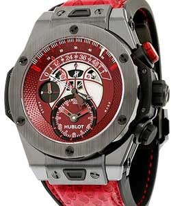 Big Bang Unico Chronograph Vino in Ceramic on Red Python Rubber and Leather Strap with Red Dial