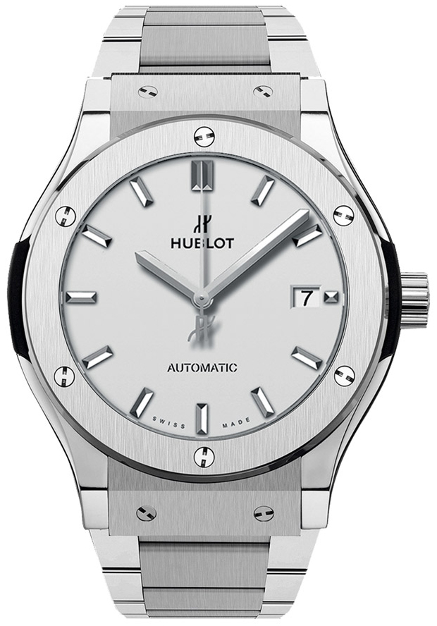 Classic Fusion 45mm Automatic in Titanium On Titanium Bracelet  with Opaline Silver Dial