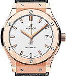 Classic Fusion 45mm Automatic in Rose Gold On Black Alligator Strap with Silver Index Dial