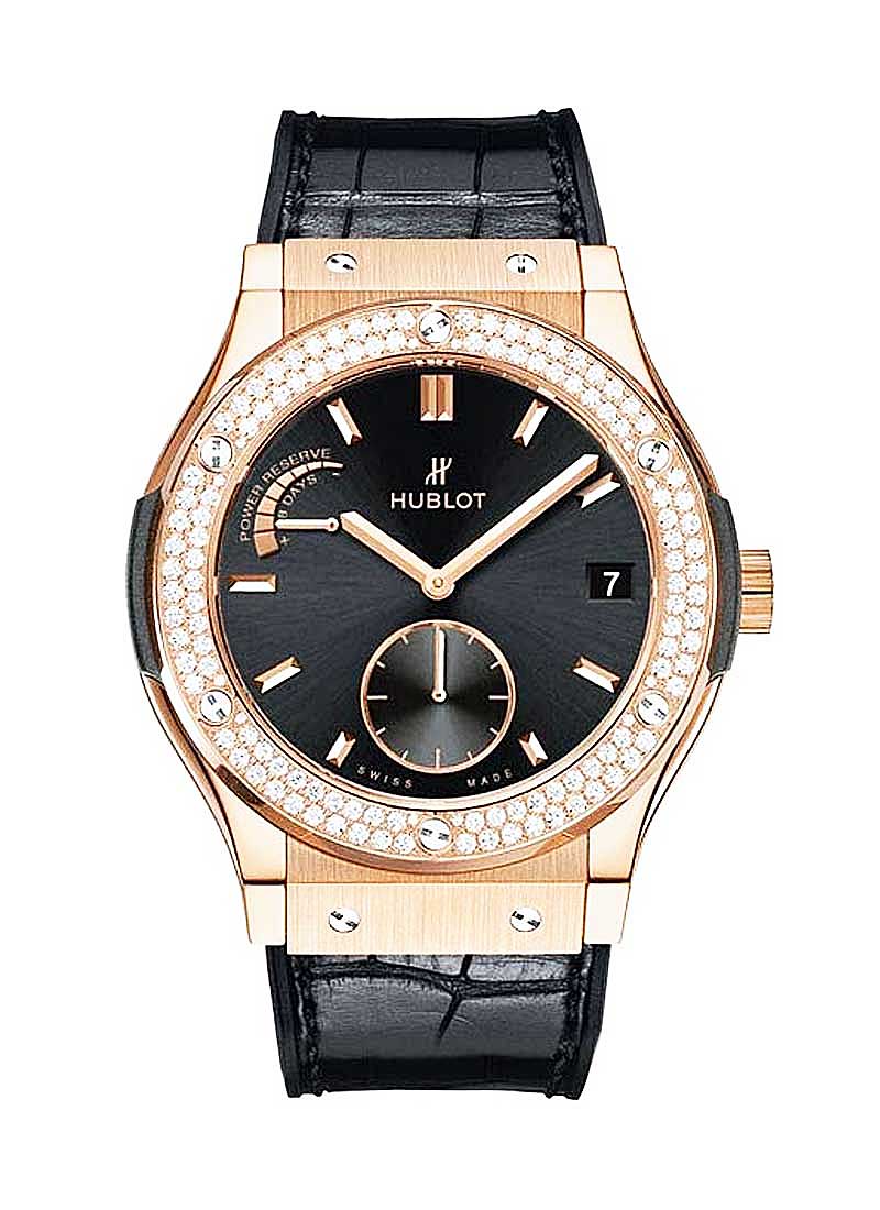 Hublot Classic Fusion 45mm 8 Day Power Reserve in Rose Gold with Diamond Bezel