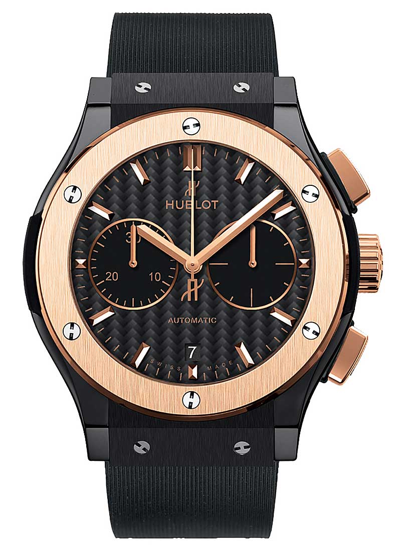 Hublot Classic Fusion Chronograph Black Magic 45mm Automatic in Ceramic with Rose Gold Bezel