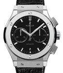 Classic Fusion Chronograph  45mm in Titanium On Black Alligator Strap with Black Dial
