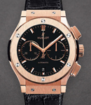 Classic Fusion Chronograph in Rose Gold on Black Alligator Strap with Black Dial