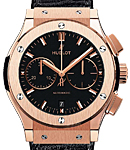 Classic Fusion Chronograph in Rose Gold on Black Alligator Strap with Black Dial