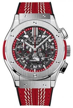Classic Fusion Aerofusion Cricket World Cup 2015 Mens 45mm Automatic in Rose Gold On Red Leather Strap with Skeleton Dial