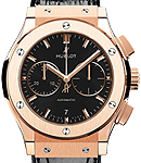 Classic Fusion Chronograph 42mm Automatic in Rose Gold On Black Leather Strap with Black Dial