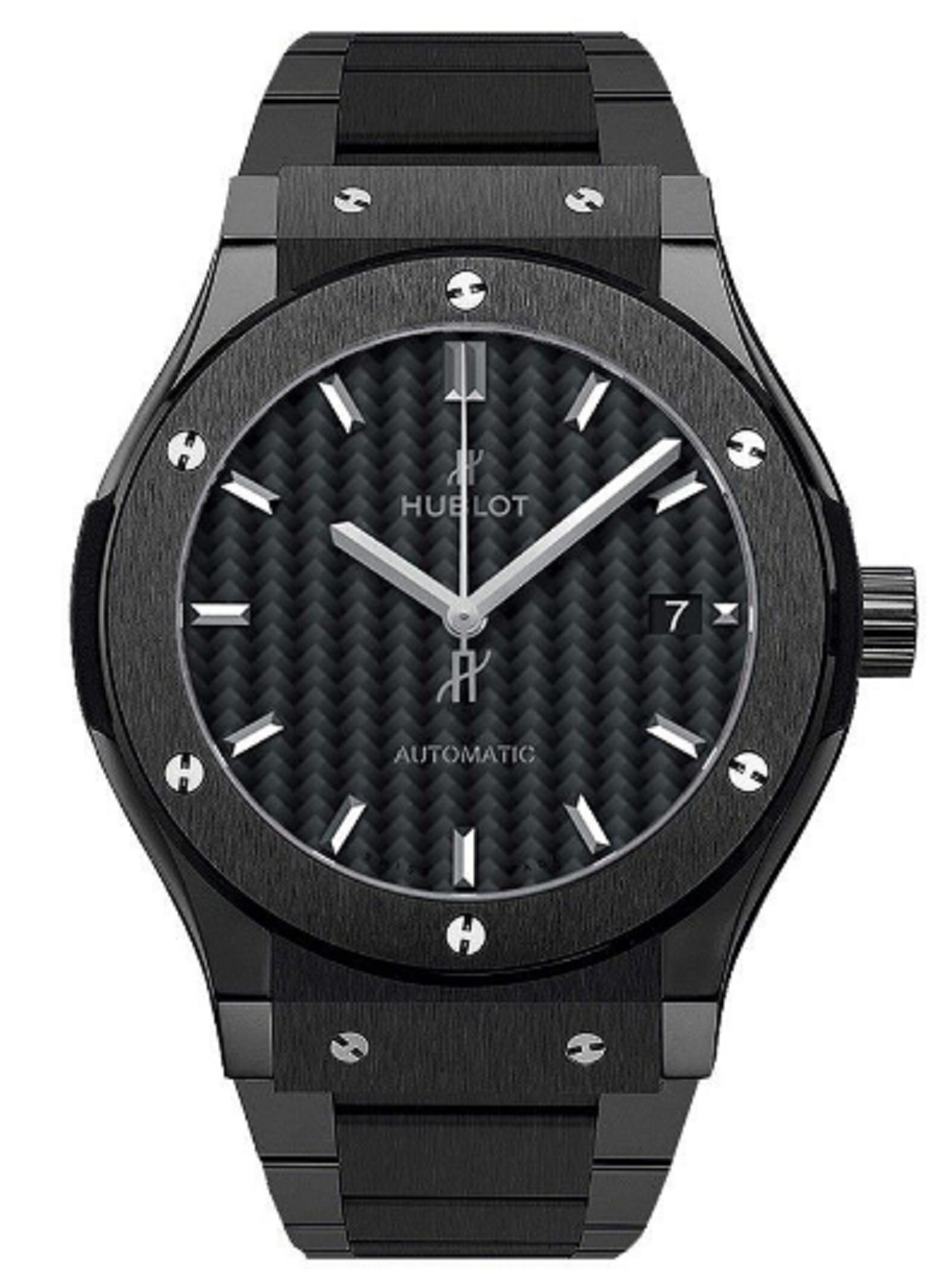 Classic Fusion Black Magic 42mm Automatic in Black Ceramic On Black Ceramic Bracelet with Black Carbon Fiber Dial