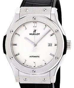 Classic Fusion Mens 42mm Automatic in TItanium On Black Alligator Strap with Silver Index Dial