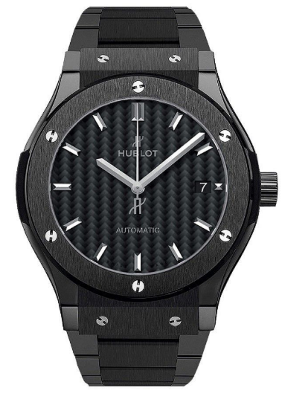 Classic Fusion Black Magic 38mm Automatic in Black Ceramic on Black Ceramic Bracelet with Black Carbon Fiber Dial