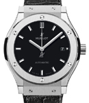 Classic Fusion 38mm Automatic in Titanium On Black Crocodile Leather Strap with Black Index Dial