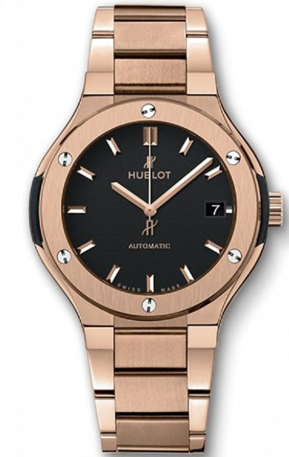 Classic Fusion 33mm Automatic in Rose Gold On Rose Gold Bracelet with Black Dial