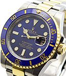 2-Tone Submariner with Yellow Gold Ceramic Bezel on Oyster Bracelet with Blue Dial